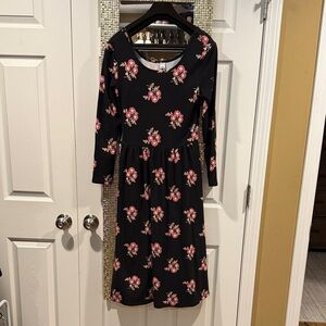 Floral Black Dress